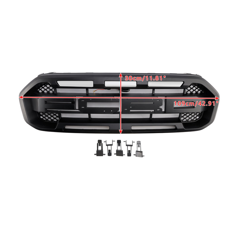 Raptor Style Front Bumper Grill Grille Fit Ford Ranger 2019-2023 Black