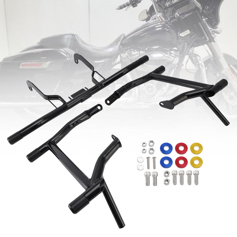 Bumper Kit Crash Bar Engine & Saddlebag Guard Fit Black For Flht Flhx 2014-2023