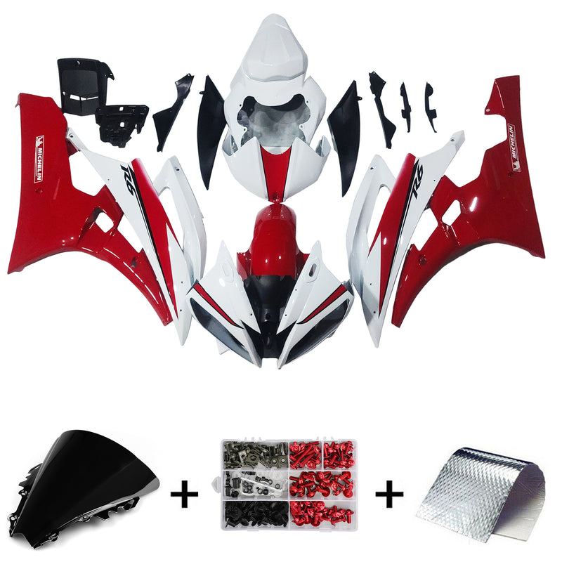 Fairings 2006-2007 Yamaha YZF-R6 White Red Michelin  R6 Racing Generic