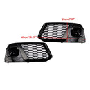 Black Front Honeycomb Fog Lamp Grille Grill Cover Fit Audi Q5 SQ5 2018 2019