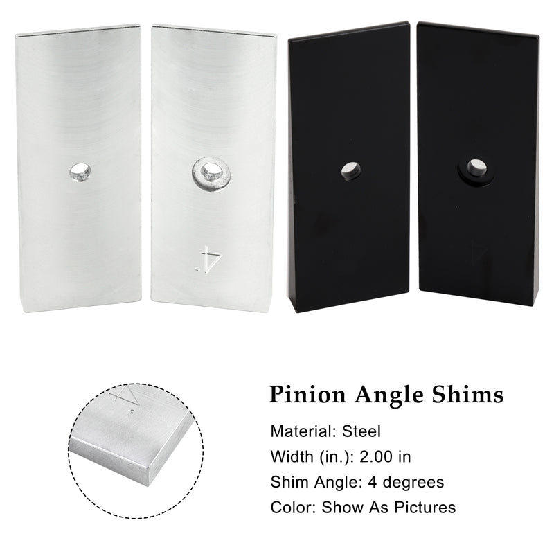 2PCS 2" Wide 4°Degree Steel Leaf Spring Degree Shims