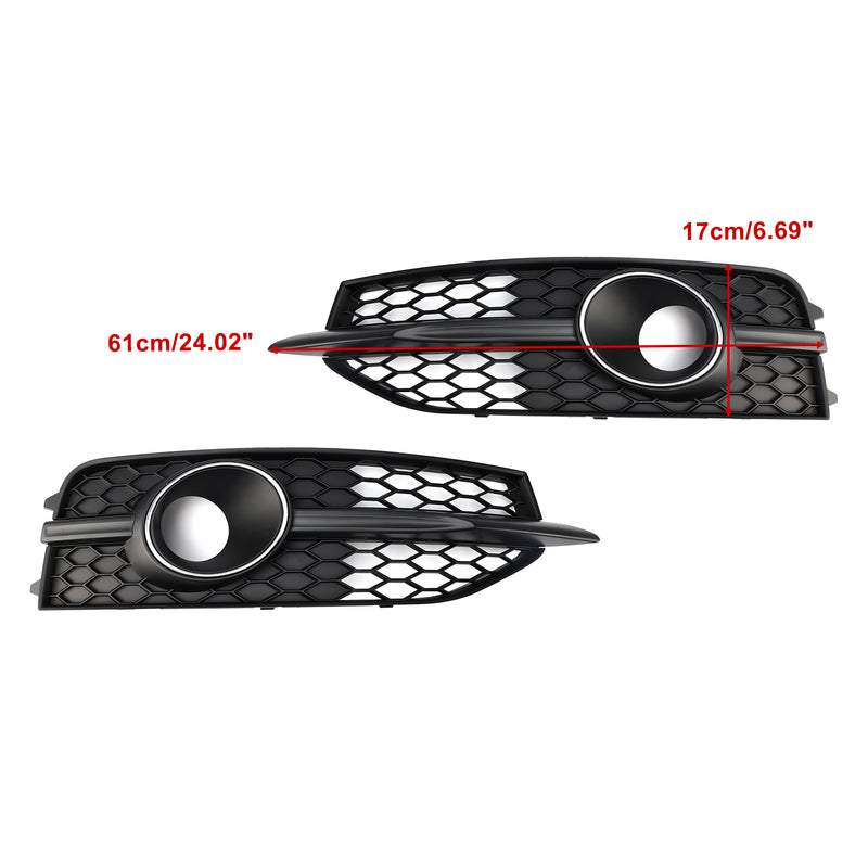 Black Front Bumper Fog Light Grille Cover Bezel Fit Audi A7 S-Line S7 2012-2015