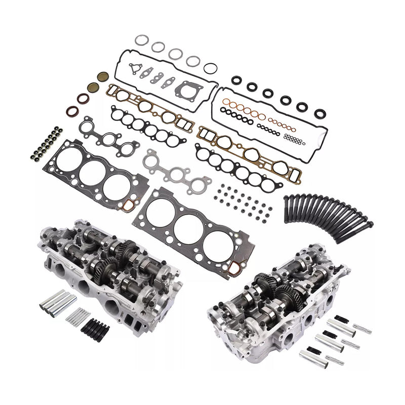 2PCS Cylinder Head & Gaskets & Bolts For Toyota 3.4L 5VZFE Tacoma 4Runner 95-04