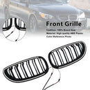 2PCS Glossy Black Front Sport Kidney Grille Fit BMW E60 E61 520i 530i 2004-2009