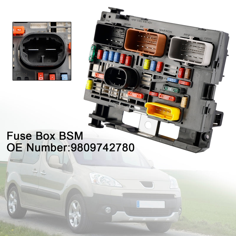 Fuse Box BSM 9809742780 For Citroen Berlingo C4 C8 Peugeot Partner 307 2007-