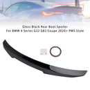 Gloss Black Rear Boot Spoiler For BMW 4 Series G22 G82 Coupe 2020+ PMS Style