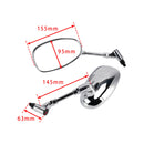 Set of 2 Chrome Rearview Mirrors For Honda VTX1300S 2003-2007 VTX1800C 2002-2006