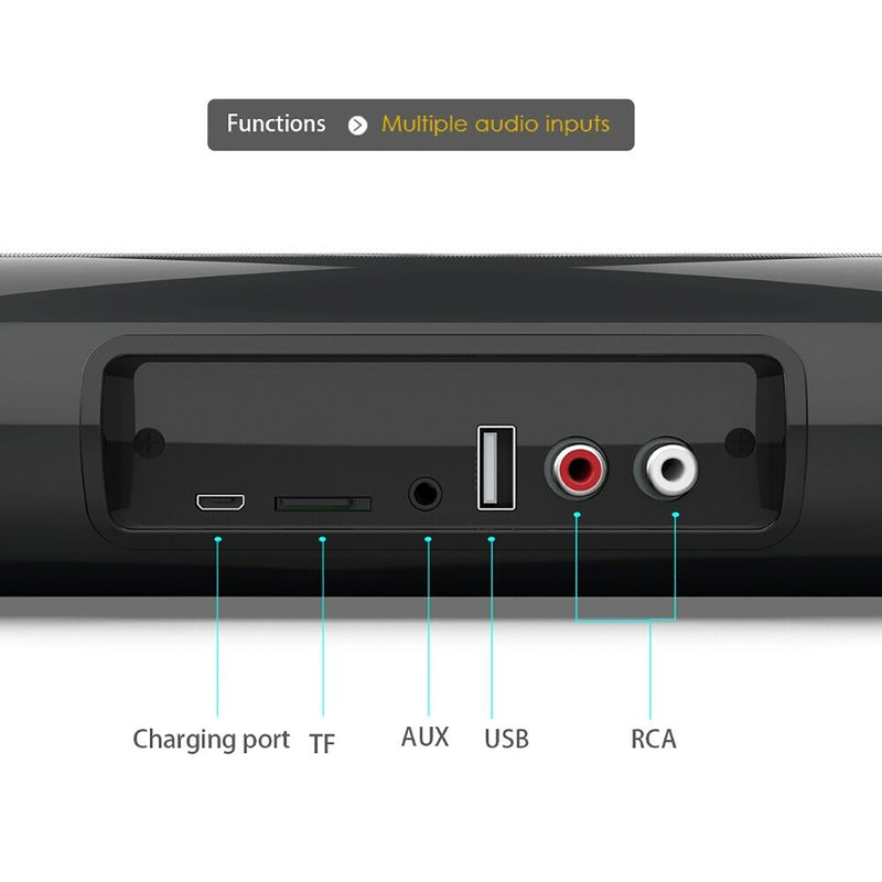 Bluetooth Wireless 3D Surround Sound Bar 4 Speaker Home Subwoofer TV Theater