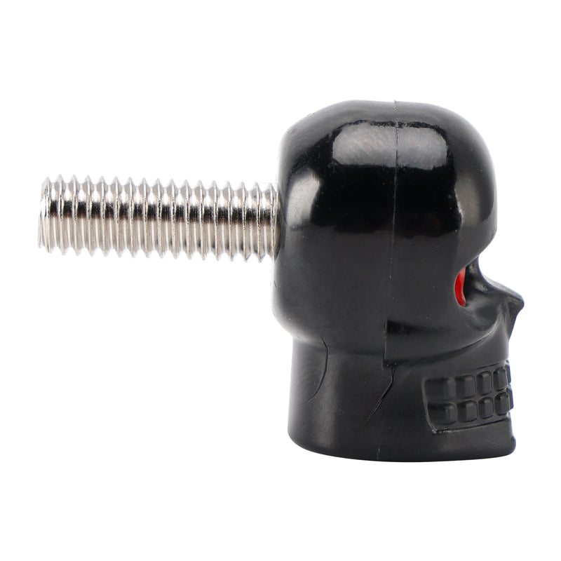 4x Custom SKULL License Plate Bolt Screw Black Plastic Motorcycle Chopper Bobber