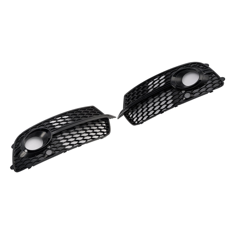 Front Bumper Fog Light Grill Grille Fit Audi Q5 S-Line SQ5 2013-2017 Black