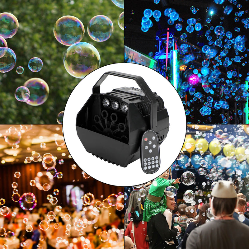 RGB LED Light Automatic Bubble Machine With Remote Control Stage Effect Party