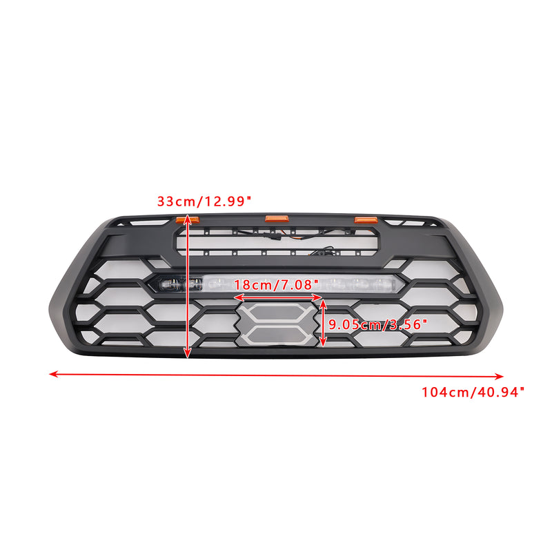 Front Bumper Grill Grille Fit Toyota Tacoma 2016-2023 W/ LED Light