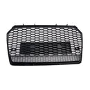 RS6 Style Honeycomb Mesh Front Grille Grill Fit Audi A6 S6 C7 2016-2018 Black