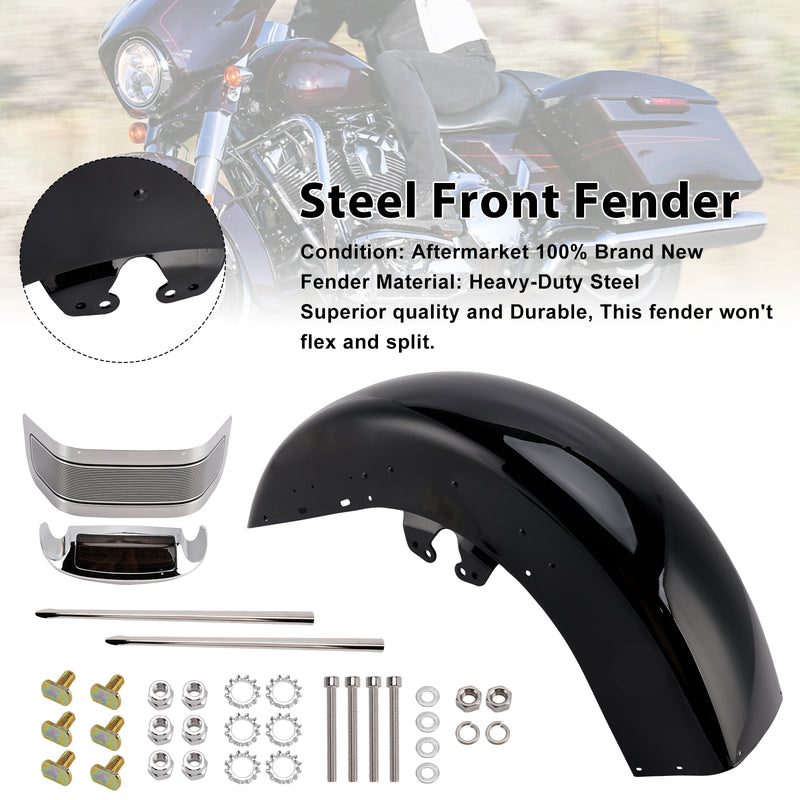 Steel Front Fender Mudguard For Touring Electra Glide Ultra Limited 2014-2024