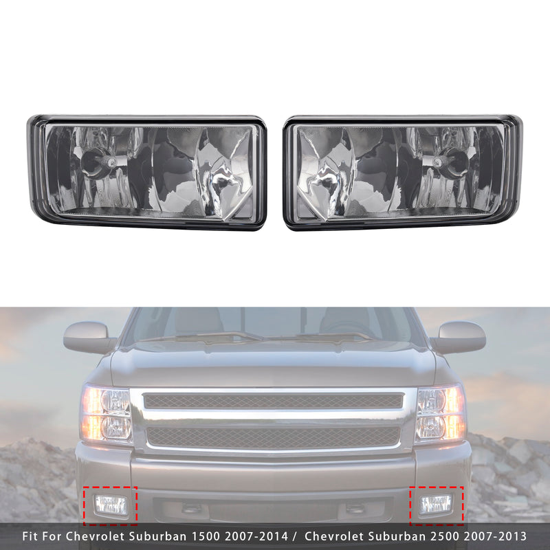 Pair Front  Fog Light Lamps With Bulbs For Chevy Silverado 2007-2013 Clear Lens