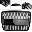Black Front Honeycomb Bumper Grill Grille Fit Audi A6 C6 2008-2011 Facelift