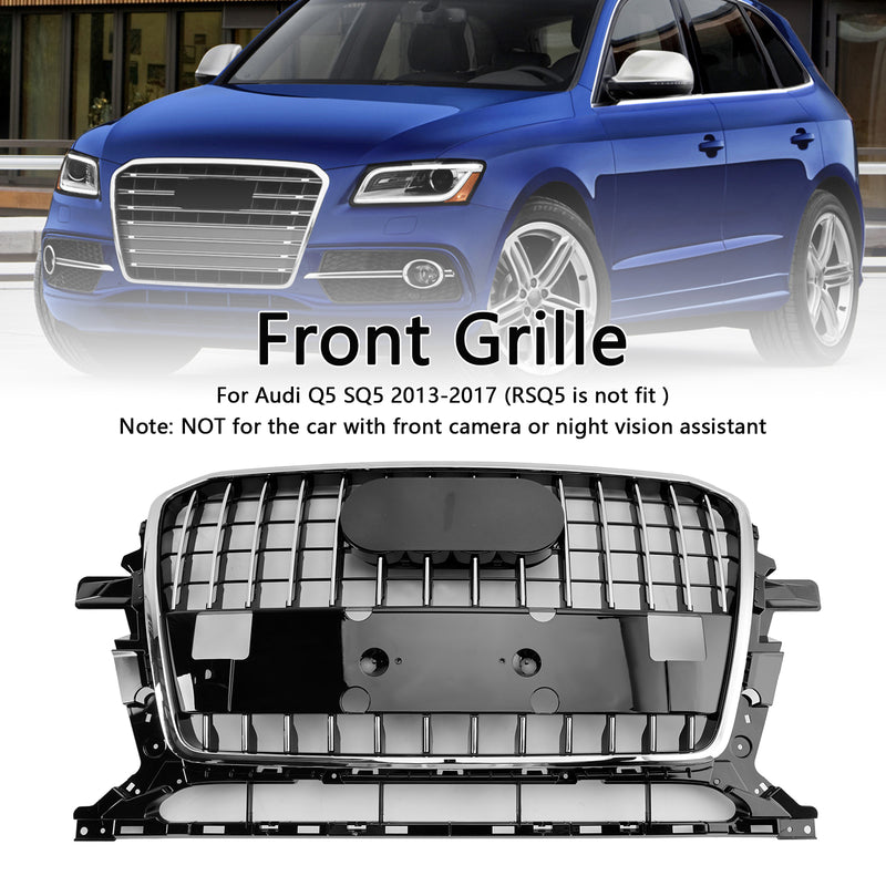 Chrome Front Mesh Sport Hex Grille Grill Fit Audi Q5 8R 2013-2017