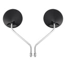 Pair Round Mirrors Black For Piaggio Vespa Scooter Moped 8mm Universal Fit