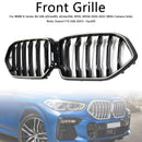 Black Front Bumper Grille Grill Fit BMW X6 G06 M50i 2020-2022 W/Camera Hole