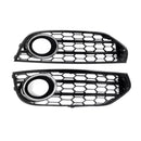 Front Bumper Honeycomb Fog Grille Cover For Audi A4 Allroad B8 2010-2015 Chrome