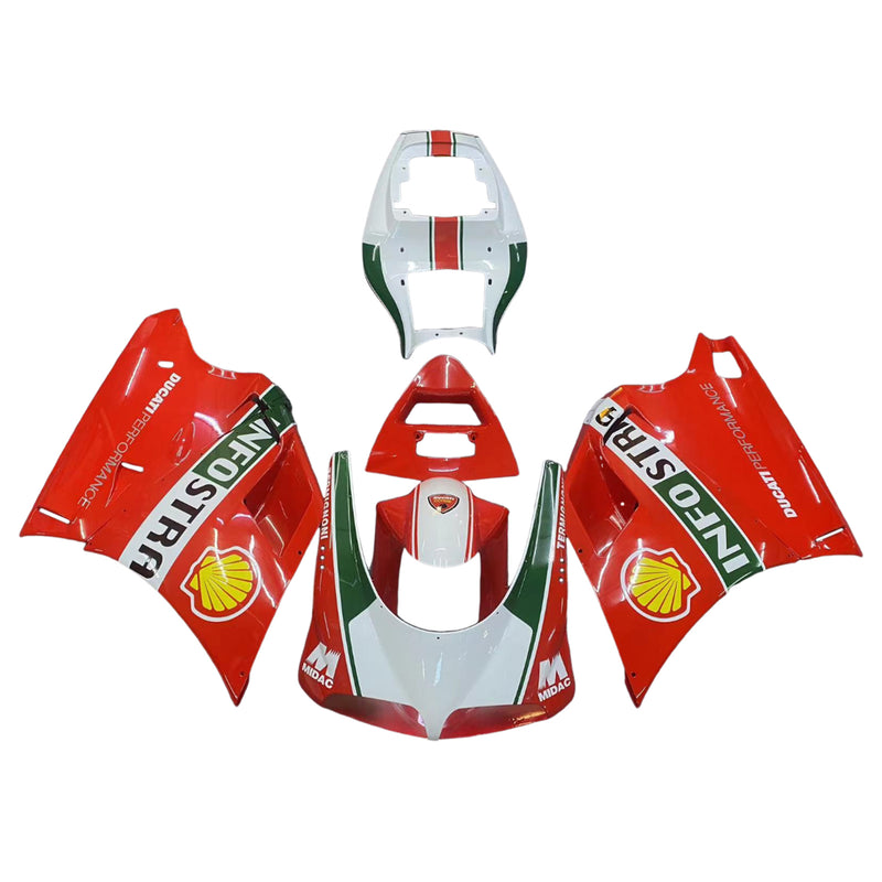 For Ducati 996/748 1996-2002 Red White Infostrada Bodywork Fairing ABS Injection Mold 3