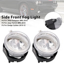 Pair Front Fog Light For Jeep Compass Dodge Charger Caliber 5182025AA