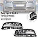 2PCS Front Fog Lamp Black Grill Grille Fit AUDI A5 S-Line S5 2013-2016