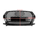 RSQ3 Style Front Honeycomb Grill Grille Fit Audi Q3 2016-2018 Gloss Black