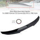 Gloss Black Rear Boot Spoiler For BMW 4 Series F33 Convertible 2013+ PMS Style