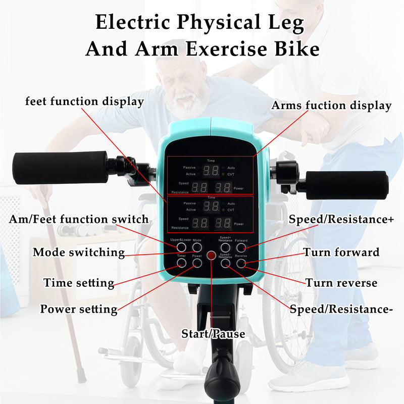 Electric Rehabilitation Pedal Trainer Upper and Lower Limb Active and Passive arm and Leg Trainer Physical Therapy Auxiliary Rehabilitation Equipment for Seniors