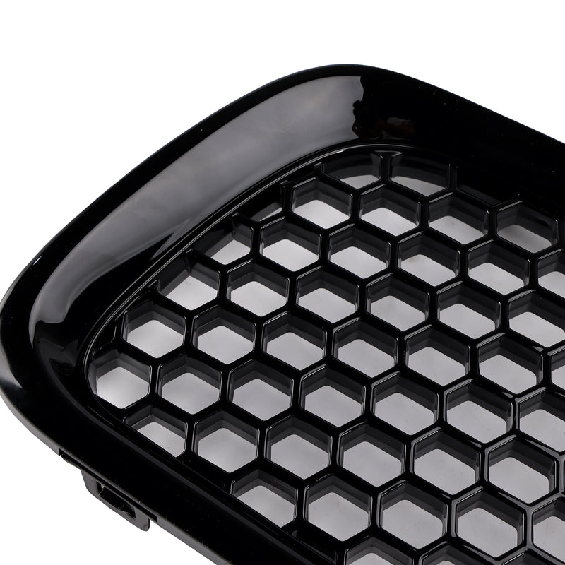 Gloss Black Front Bumper Honeycomb Grille Grill Fit Volvo S40 V50 2004-2007