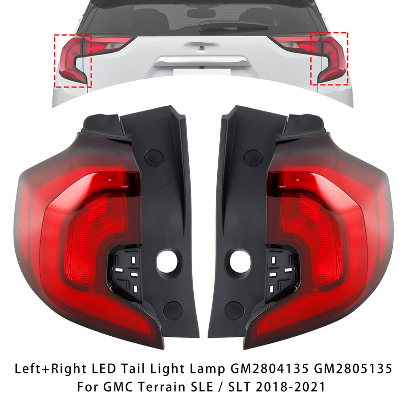 Left+Right LED Tail Light Lamp GM2804135 5135 For GMC Terrain SLE / SLT 18-21