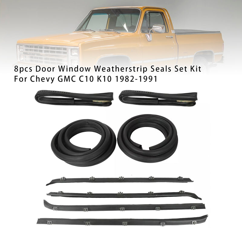 Door Window Weatherstrip Seals Set Kit For Chevy GMC C10 K10 1982-1991