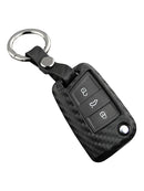Leather Silicone Car Key Case Cover With Buckle For Volkswagen Golf MK7