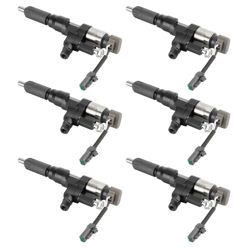 6PCS Fuel Injectors 095000-6593  Fit Hino J08E Fit Kobelco SK330-8