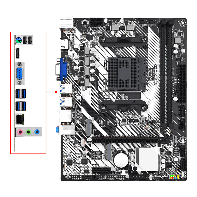 A520M-K Computer Motherboard AM4 DDR4 Dual Protocol M.2 Hard Drive WIFI Bluetoot