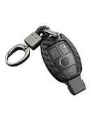 Leather Silicone Car Key Case Cover With Buckle For Mercedes-Benz