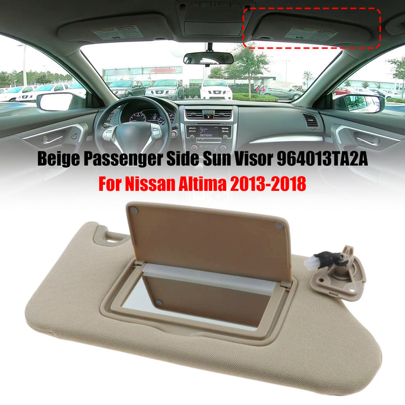 Beige Passenger Side Sun Visor 964003TA2A For Nissan Altima 2013-2018