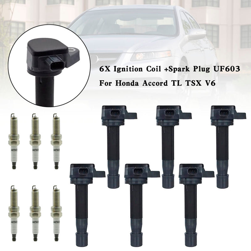 2012 Honda Crosstour / 2011-2017 Honda Odyssey V6 3.5L 6X Ignition Coil +Spark Plug UF603 Fedex Express