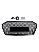 2019-2023 Fit Audi A6 S6 W//O ACC RS6 Style Honeycomb Mesh Front Grille Grill