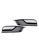 Gloss Black Front Fog Light Grill Covers Fit Audi A3 8V Sedan 2013-2016