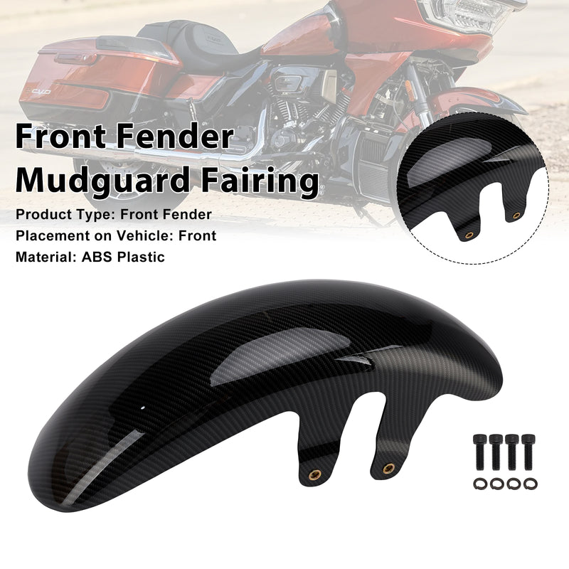 Front Fender Mudguard Fairing For Touring CVO Road Glide / Street Glide 23-25 Carbon