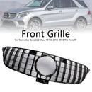 GT Style Front Bumper Grille Grill Fit Mercedes Benz GLE-Class W166 2015-2018