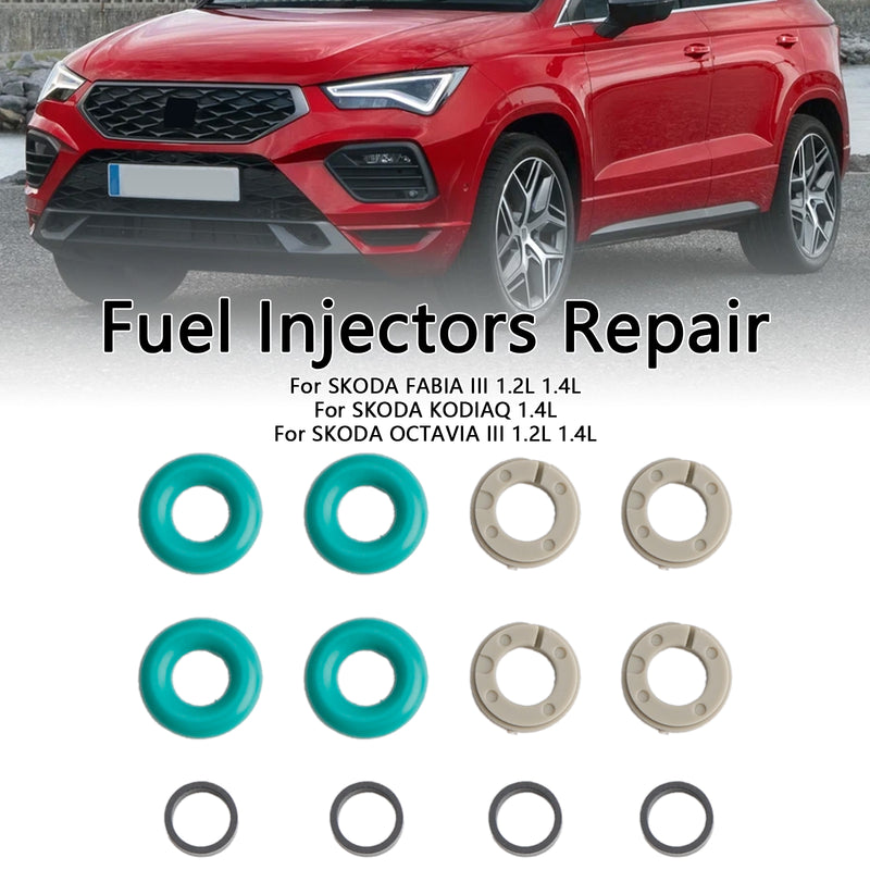 4PCS Fuel Injector Service Kit O-Ring 0261500354 Fit Audi Fit Skoda 1.2L 1.4L