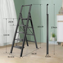 5 Step Ladder, Foldable Step Stool, Aluminum Step Ladder with Anti-Slip Pedal