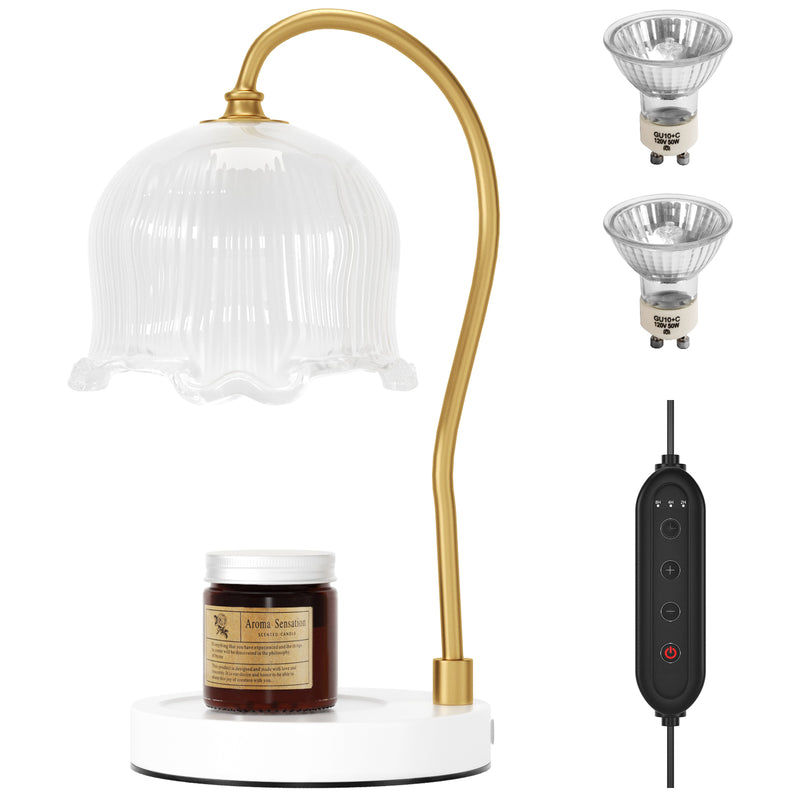 Dimmable Candle Warmer Lantern with Timer Candle Warmer Lamp with 2 Light Bulbs