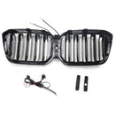 Double Slat Glossy Black Bumper Kidney Grille Fit BMW X3 G01 X4 G02 2022-2025