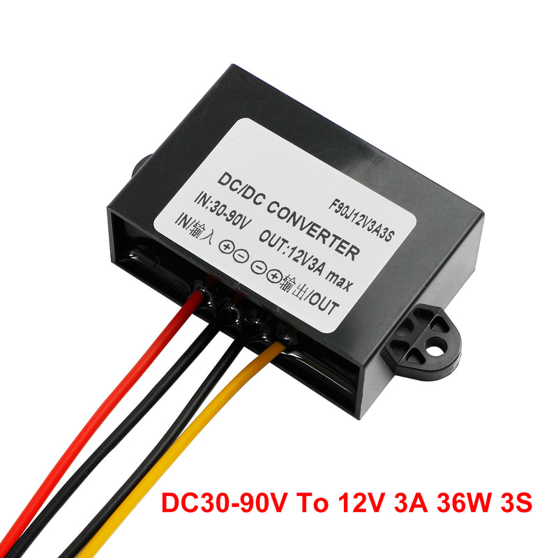 WaterProof 30-90V to 12V 1-30A Step Down DC/DC Power Converter Regulator
