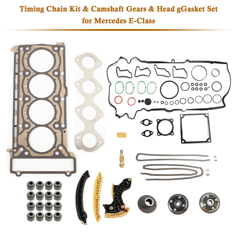 Timing Chain Kit & Camshaft Gears & Head gGasket Set for Mercedes E-Class