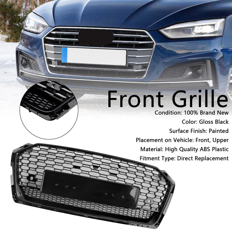 RS5 Style Honeycomb Sport Mesh Hex Grill Grille Fit Audi A5 S5 B9 2017-2019